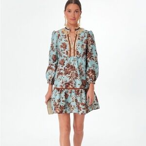 Tuckernuck Blue and Brown Floral Dress